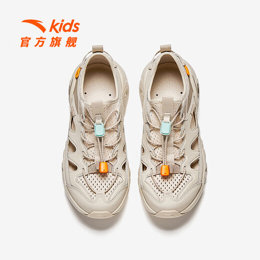 ANTA Children's Sandals Men's Big Children's Shoes 2025 Summer New Kawagoe Outdoor River Tracing Shoes Soft Elastic Breathable Beach Shoes White-1 33