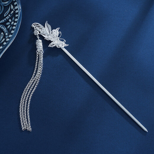 Enchanting cat sterling silver hairpin headwear for women, high-end 2025 antique style hairpin, practical ladies birthday gift, niche high-end