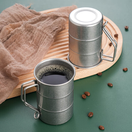 Quanshi 304 stainless steel retro beer mug direct drinking mug beverage juice cup cold water cup coffee tea cup 350ml