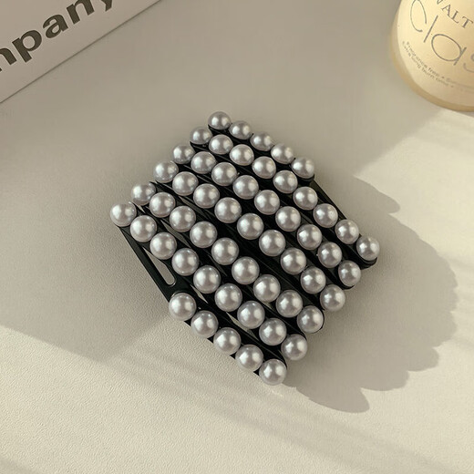 New type of pearl folding headband for women to wash their face and press their hair. Internet celebrity high skull broken hair artifact portable hair accessory. Pearl folding headband black 1 piece