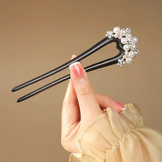 Zhuishi sandalwood pearl U-shaped hairpin 2025 new high-end hairpin Chinese style ancient style women's hairpin Mid-Autumn Festival gift