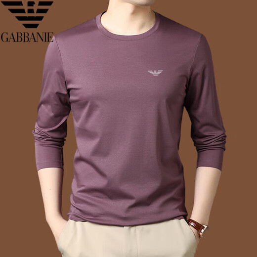 ARMANIBR ARMANI 2024 Neuer Feder- und Herbst-Dünn-Langarm-T-Shirt-T-Shirt Herrenrunde Hals reine Baumwoll-Basis-Hemd Hemd Black V-Ausschnitt 9922 Einzelgröße 165/m Empfohlen