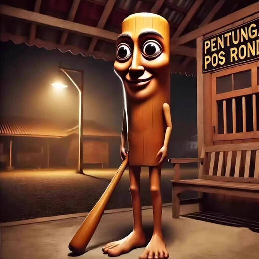 New Buddy le New Buddy3d Print Fremdgebirge und Meere Holzstock Figur Tungtungsahur Parodie AI Figur Abstrakte Spielzeug USA Tungtungtungsahur [Stick Man] 1