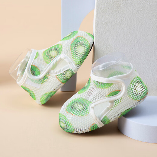 [Baby Reisen] Sommer Mesh Baby Sandalen dünne weiche Sohle Schuhe Kleinkind Baby Fußschutzschuhe Neugeborene Frontschuhe rosa Erdbeer 1 Paar 14 innere Länge cm l Größe 16-24 Monate