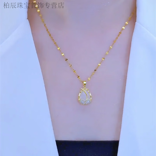 GRAYCEWODY old phoenix gold tulip necklace 2025 new trendy color does not fade Internet celebrity high value tulip necklace same style