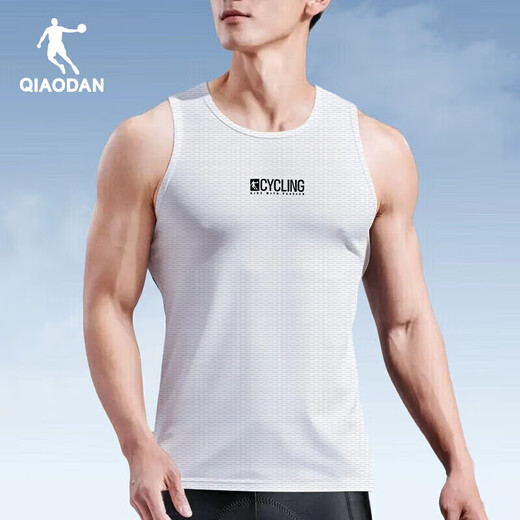 Jordan Sports Vest Men's 2025 Summer New Mesh Breathable Quick-Drying Cycling Sleeveless Top Men's Running Fitness T-Shirt Jordan White M/170