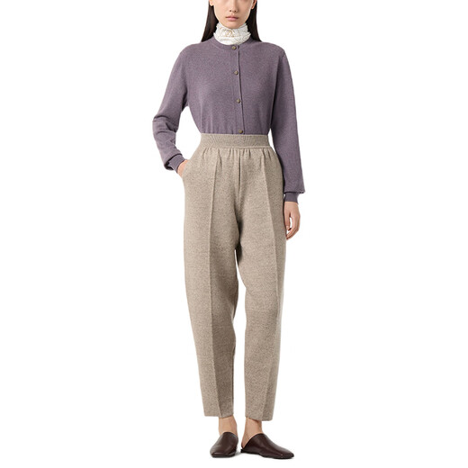 Loro Piana/Nuoyou Pianya LP Damenpullover Strickjacke Cashmere Stricker runder Hals Langarmjacke 2025 neuer Stil Purple 48