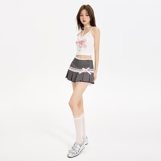 学院风百褶裙半身裙女夏季2025新款高腰显瘦超短裙包臀 T693 S