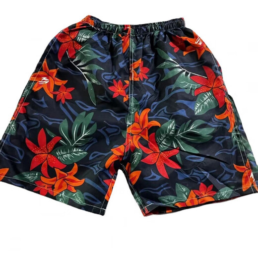 Beach quick-drying pants Men's quick-drying shorts loose five-point rafting surfing seaside swimming blue mixed hair one size