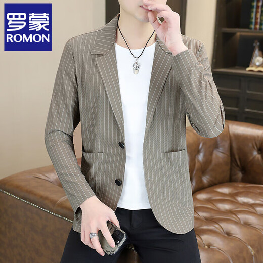 
ROMON (ROMON) ice silk traceless small suit men's solid color thin sun protection suit jacket for teenagers summer trendy casual sun protection jacket 698 black [Jinmin traceless/high quality] 3XL [about 170-190Jin [Jin equals about 0.5 kg]]