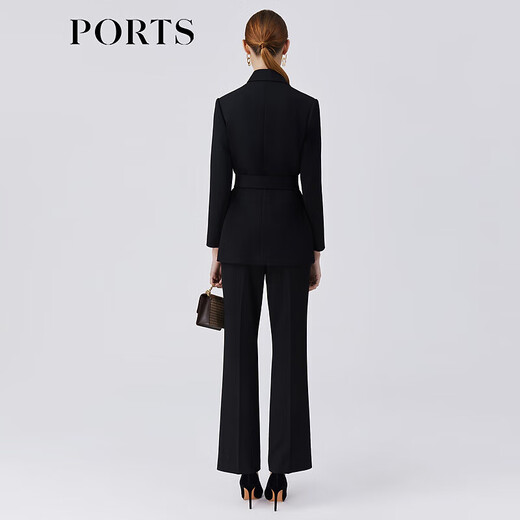 PORTS women's spring and summer new belted waist suit jacket LM8J031KWB029 black 2