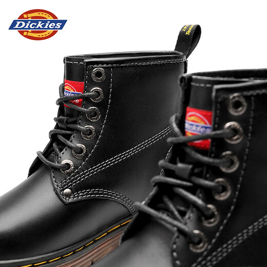 Dickies Martin Boots Herrenschuhe für Frühling britische Stiefel Männer vielseitige High-Top-Lederstiefel Männer und Frauen Paare Stiefel Trendy Workwear Schuhe Schwarz S28 (Männerstil) 39 [eine Größe größer, geeignet für Sportschuhe 40]