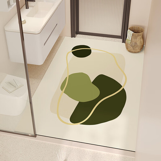 凌誉勋卫生间地垫干湿分离门口洗手池厕所硅藻泥大尺寸浴室吸水垫可裁剪 栅影-NC-7373 40*60cm