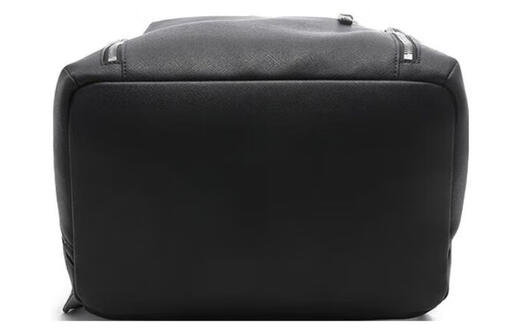 阿玛尼（Emporio Armani）纯色大容量徽标标识拉链开合 聚酰胺涤纶 书包背包双肩包 常规 男 黑色