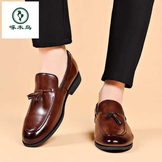 Specht Mattanzug Herren Lederschuhe Herren flacher Glanz formeller Kleidung Jugendspitze