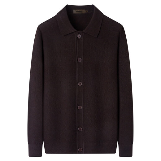 Zhuang Ji machine washable men's wool cardigan 2025 autumn and winter new sweater lapel commuter knitted elastic jacket