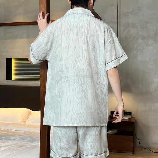Langsha 2025 Nouveau été à glace fraîche de glace à manches courtes pour hommes à manches courtes pour hommes à la mode pour les vêtements de vêtements pour garçons. Ice Silk G834 * L Hauteur recommandée 170 et poids 100-130