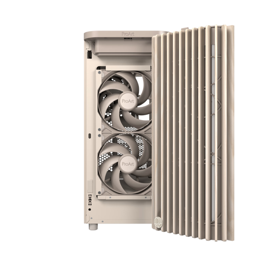 ASUS ProArt Creative Country PA401 Oatmeal White MESH Edition Chassis Wood Art Front Air Grille/Tool-Free Disassembly/Power Button Lock