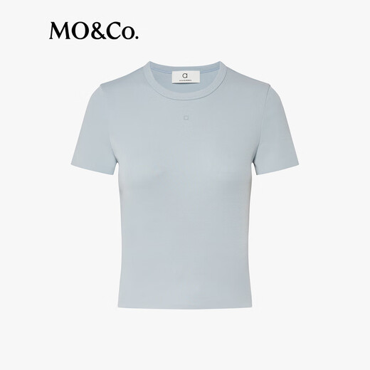 MO / CO. [Série active] T-shirt à manches courtes 2025 Nouveau produit automne, cou rond à épaule