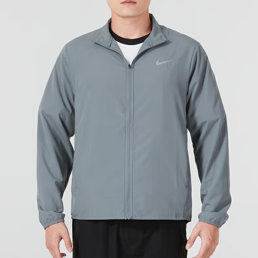 耐克（NIKE）官方舰店外套男装 新款运动跑步梭织防风衣透气休闲快干立领夹克 FB7500-084-银灰色梭织 M 170/88A/建议120-130斤