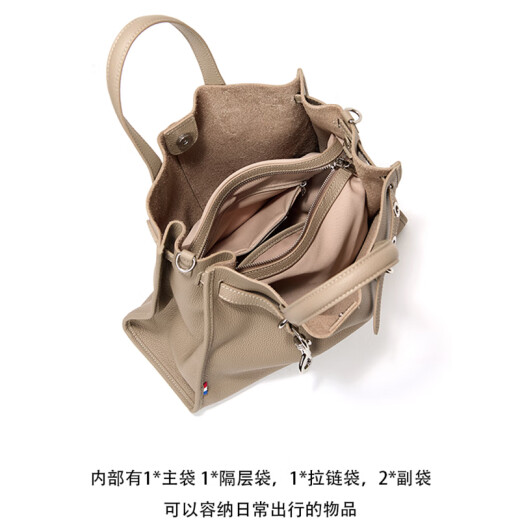 Bolsa de marca de lujo francés gushiqi 2025 nueva capa superior de vajilla de vaca bolso de bolsas de San Valentín regalo de cumpleaños para mujeres Elefante Gray [Elephant Gray] Envíe a su novia a su esposa a su madre