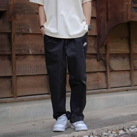 耐克（NIKE）裤子黑色运动裤薄款直筒长裤宽松男裤2025休闲裤 黑色/DV9737-010 梭织  薄款 M 120-130斤
