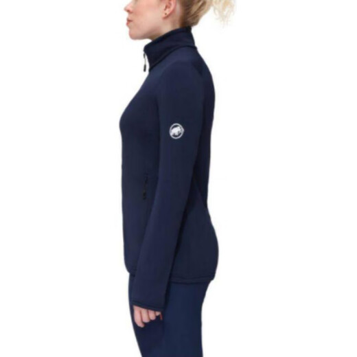 MammuT solid color stand collar zipper closure straight long sleeve jacket jacket for women blue blue S