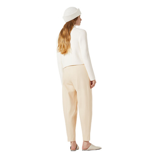 Loro Piana/诺悠翩雅LP女装Dora Baltea毛衣丝绸混纺船领短款套头衫2025新款 白色 XXS