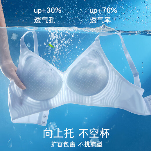 Yalu Traceless Underwear Women's Summer Ultra-Thin Ice Silk Silk Small Mreast Gathering and Anti-Saging Beautiful Bra 2025 New Style Blue M (Recommandé 90-105Jin [Jin est égal à 0,5 kg]))