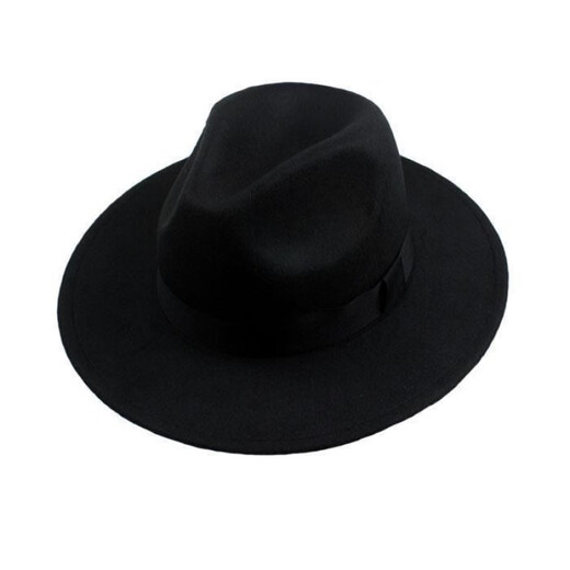 Qingyu Xu Wenqiang's same style hat Shanghai Tang black big brim retro British jazz hat men's top hat stage performance Xu Wenqiang style - black adult style (56-58CM)