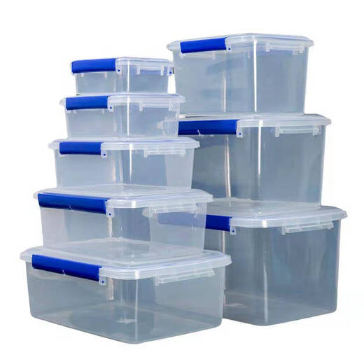 Yonghuan Rectangular Food Grade Transparent Plastic Fresh-mantening Box Refrigerador de cocina Caja comercial Kimchi Almacenamiento especial Etiqueta de color de chocolate grande 9928