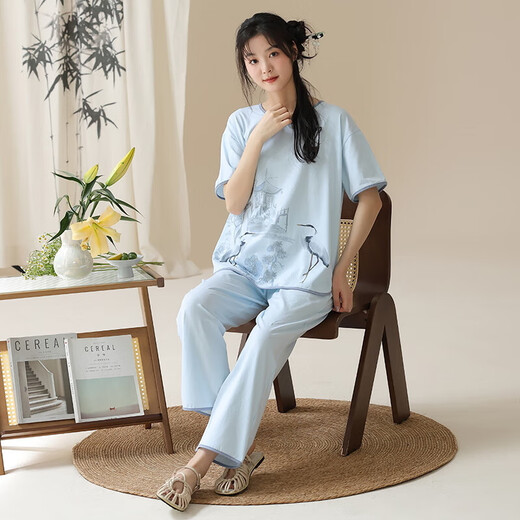小众衣领印花设计国风元素设计舒适女士家居服睡衣YZT-9903女 YZT-9905女 M