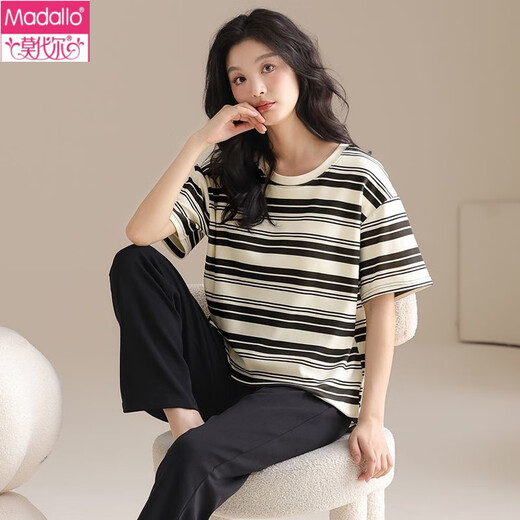 Un pyjamas de coton pur modal pour les femmes en été en été coton pur, un pantalon à manches courtes peut être porté à l'extérieur dans l'ensemble de vêtements pour la maison du printemps et de l'automne (pantalon à manches courtes) yzt-9716 m adapté à (80-100jin [Jin est égal à 0,5 kg]) usure