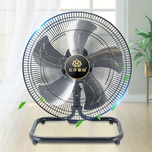 Crown Wuyang shaking head floor fan high wind silent industrial electric fan strong wind household electric fan household 12-inch shaking head 4-speed (personal/desktop)