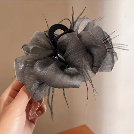 Federnetzblasen flauschige Wolken Big Scratch Clip Neue High-End-Mode-Haarclip-Rücken-Kopf-Haarclip-Haarzubehör Schwarze Federnetz Bubble Clip 13cm
