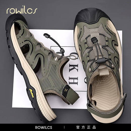 Rowilcs Sandals masculin 2025 Été Nouveau extérieur décontracté semelle douce de patauge