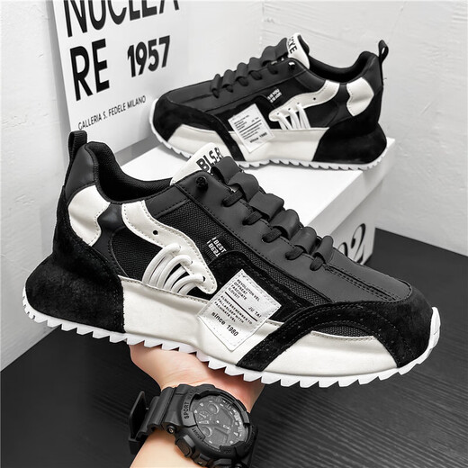 
Lunga men's shoes 2025 summer new breathable versatile sports casual shoes for men's fashionable white shoes thick-soled dad shoes RF-C681 green 41