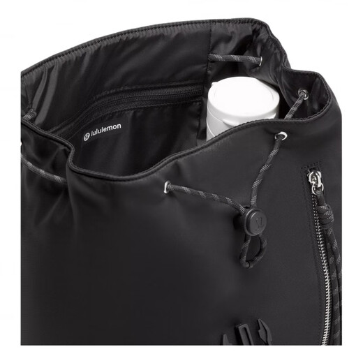 
lululemon 10L casual drawstring bucket recycled nylon backpack regular women's black black