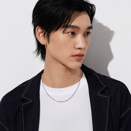 Lukfook Jewelry Platinum 950 Melon Seed Bamboo Chain Platinum Necklace Plain Chain Gift Price G07TBPN0022 55cm-11.68g (including labor cost 1250 yuan)