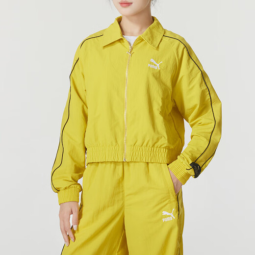 彪马（PUMA）女子运动服套装春夏新款时尚翻领防风夹克外套宽松直筒长裤两件套 629113-41+629110-41 L