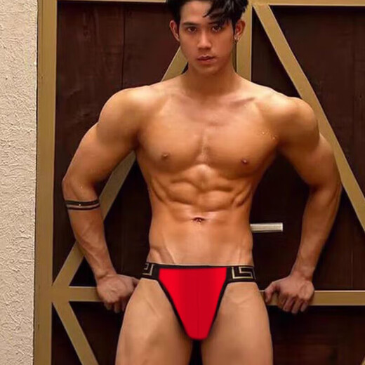 Sexy Double Thong Hip Men's Hip Expuesta Silk Rear Winsta baja T-Tousers Gay Gay Standy Style M Code 90-115Jin [Jin equivale a 0.5 kg] Y61 Doble tanga M90-115Jin [Jin equivale a 0.5 kg]