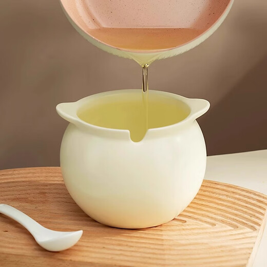 Home KATEI STORY Japanese chili oil special jar household kitchen oil spicy jar food grade seasoning jar high temperature resistant ceramic jar chili oil jar - cream white single piece 700ml