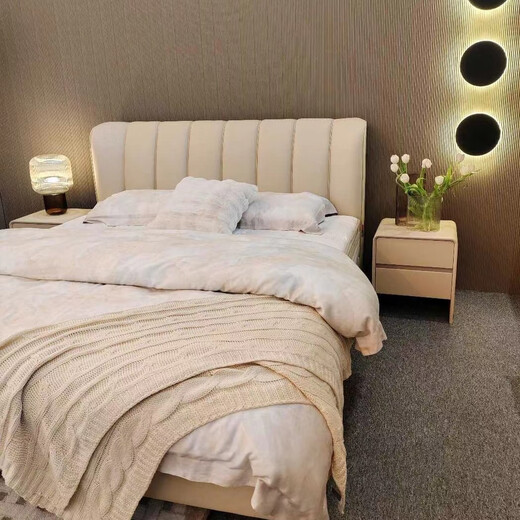 Gu Jiajia Gu Jia B1020 Zhenai Cream Style Le cuir grand lit M1098 Mattreux en latex Double Sleeping Store Mattress M1098 1800 mm * 2000 mm