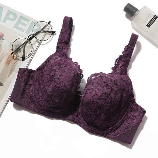 Gujin Purple Lanti Reis Drei-Bastern-Unterwäsche für Frauen Seitensammlung Dünner Tasse Bra STW5308 7373 Dunkle Hautfarbe 75c