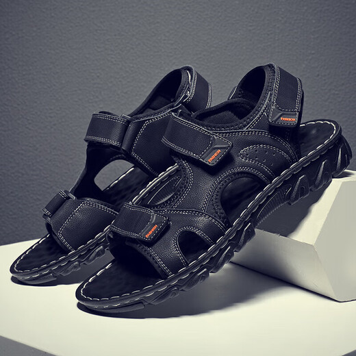 
MAGIOPY high-end brand men's shoes casual sandals men's summer new middle-aged fashion versatile open-toe beach shoes men's black 41