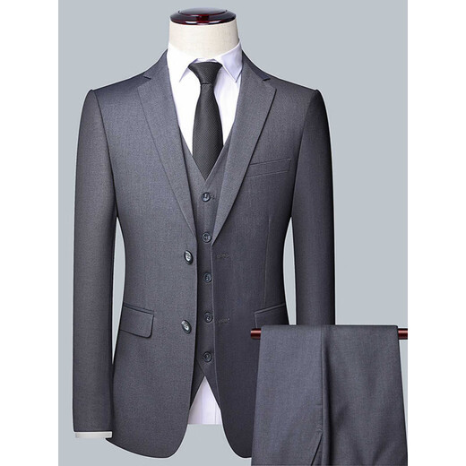 SEVEN 7 Seven brand men's suit spring and autumn business casual men's professional decoration body style fashionable two-piece solid color navy (suit + pants) S 165-(recommended 85-100Jin Jin equals 0.5 kg)