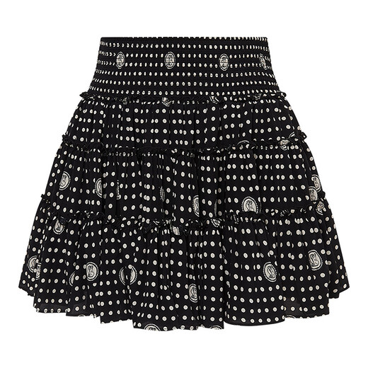 DZZIT [Little lulu joint series] Disu skirt 2025 autumn dot cake skirt women 3J3S2164A black S