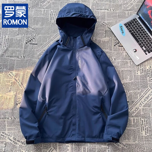 ROMON men's 2025 new summer thin outdoor three-in-one jacket soft shell mountain climbing suit women's windproof mountaineering 6628 dark gray [men's style] L