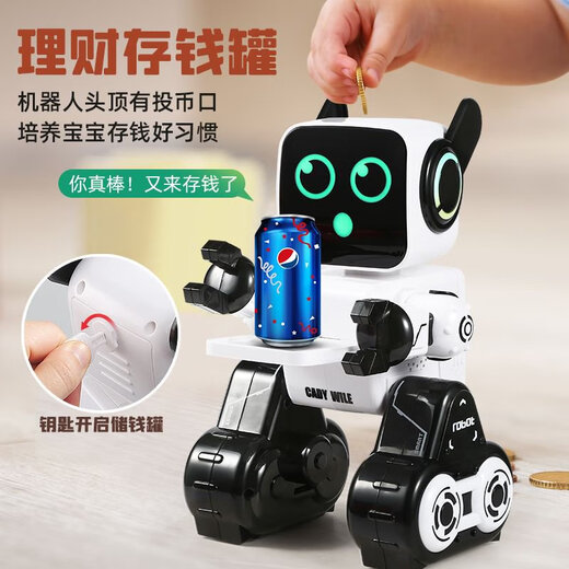 Roboterspielzeug Kinder Jungen intelligente Fernbedienungsprogramme können mit frühen Bildungsmöglichkeiten sprechen, um Little Robot Dog Girls Classic Version K3 -White 15 Early Education Content Double Electric Two Lading - Exquisite Battery Gift Box zu tanzen