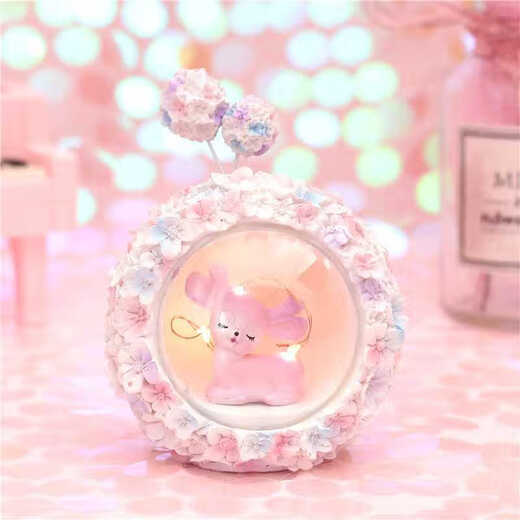 南旗一鹿有你星星灯少女心ins风小夜灯送女生桌面床头摆件女孩儿童节 1098-7粉色 树脂摆件星星灯